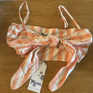 Show Me Your Mumu Striped With Removable Straps XS Kenny Scarf Top Made In USA